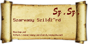 Szarvasy Szilárd névjegykártya