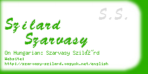 szilard szarvasy business card